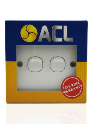 ACL 2 Gang 1 Way Switch - White