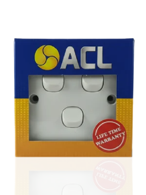 ACL 3 Gang 1 Way Switch - White